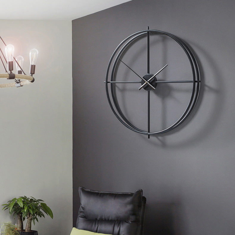 Nordic Minimalist Large Silent Wall Clock for Home - 20 Inch Iron, view 4