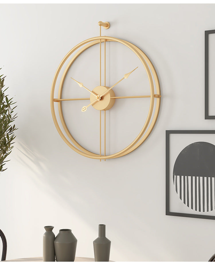 Nordic Minimalist Large Silent Wall Clock for Home - 20 Inch Iron