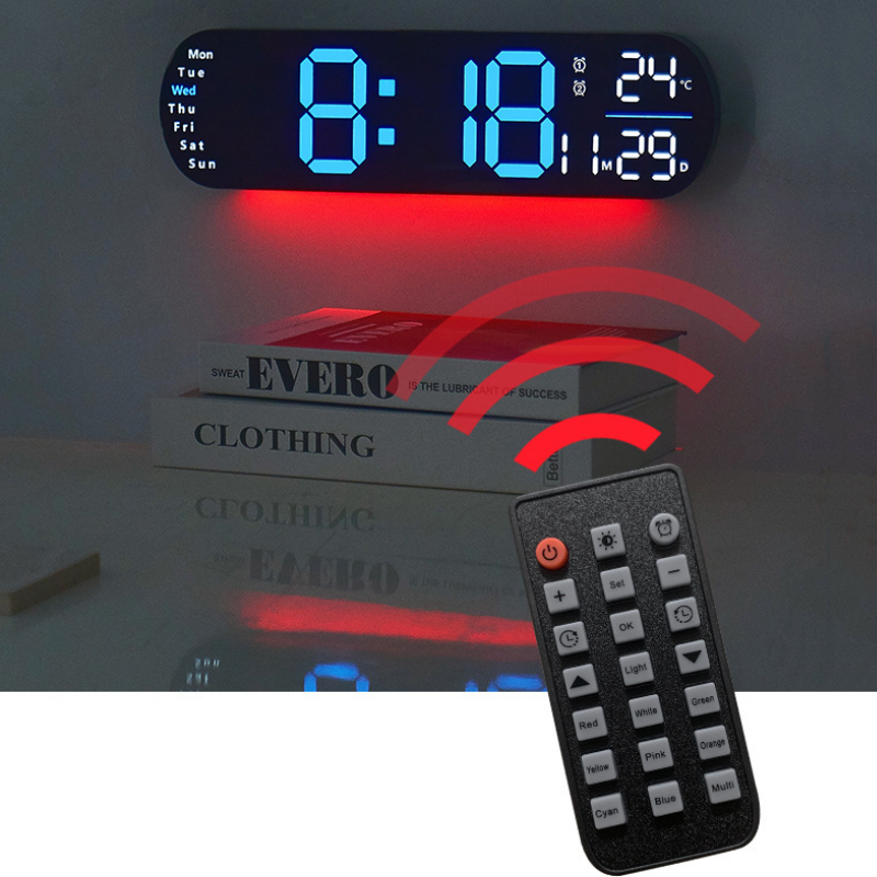 Multifunctional Decorative LED Digital Wall Clock - 35 cm, PVC, view 5