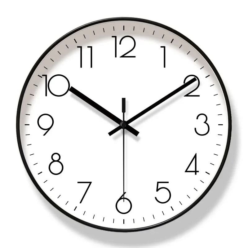 Black Nordic Style Wall Clock - Quartz Movement, Plastic and Glass, 11.8 Inch, view 8