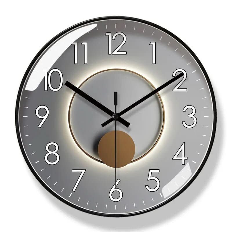Black Nordic Style Wall Clock - Quartz Movement, Plastic and Glass, 11.8 Inch, view 9