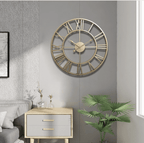 Skeleton Wall Clock with Silent Non-Ticking Quartz Mechanism - Matte Gold or Bronze, view 2