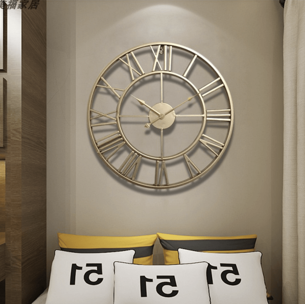 Skeleton Wall Clock with Silent Non-Ticking Quartz Mechanism - Matte Gold or Bronze, view 3