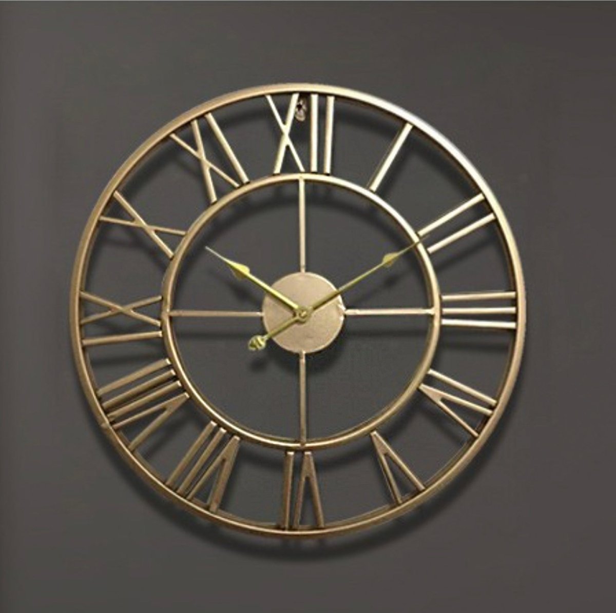 Skeleton Wall Clock with Silent Non-Ticking Quartz Mechanism - Matte Gold or Bronze, view 4