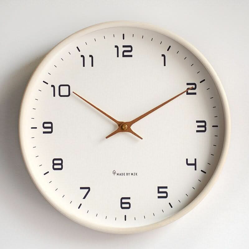 Wooden Wall Clock Silent Scandinavian - Solid Wood, 9.8" or 11.8", view 4