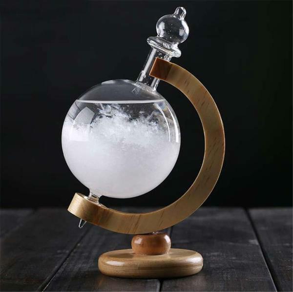 Storm Glass Weather Predicting Forecast Bottle - Crystal Desktop Barometer