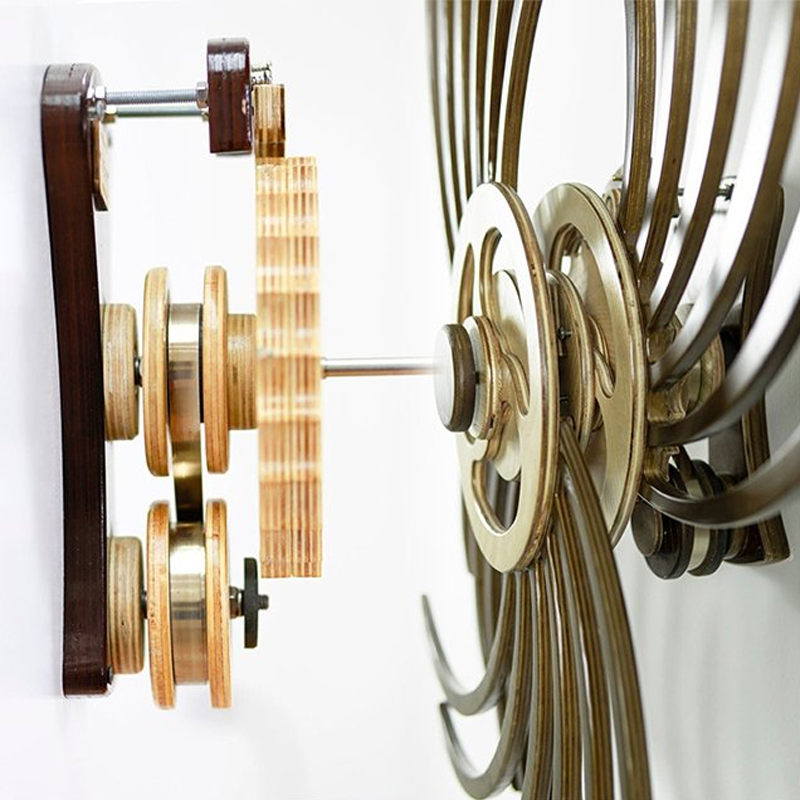 Handmade Wooden Kinetic Sculpture - Winding Spring Mechanism, 580g, view 4