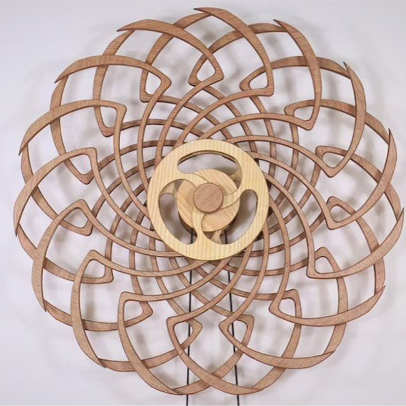 Handmade Wooden Kinetic Sculpture - Winding Spring Mechanism, 580g, view 6