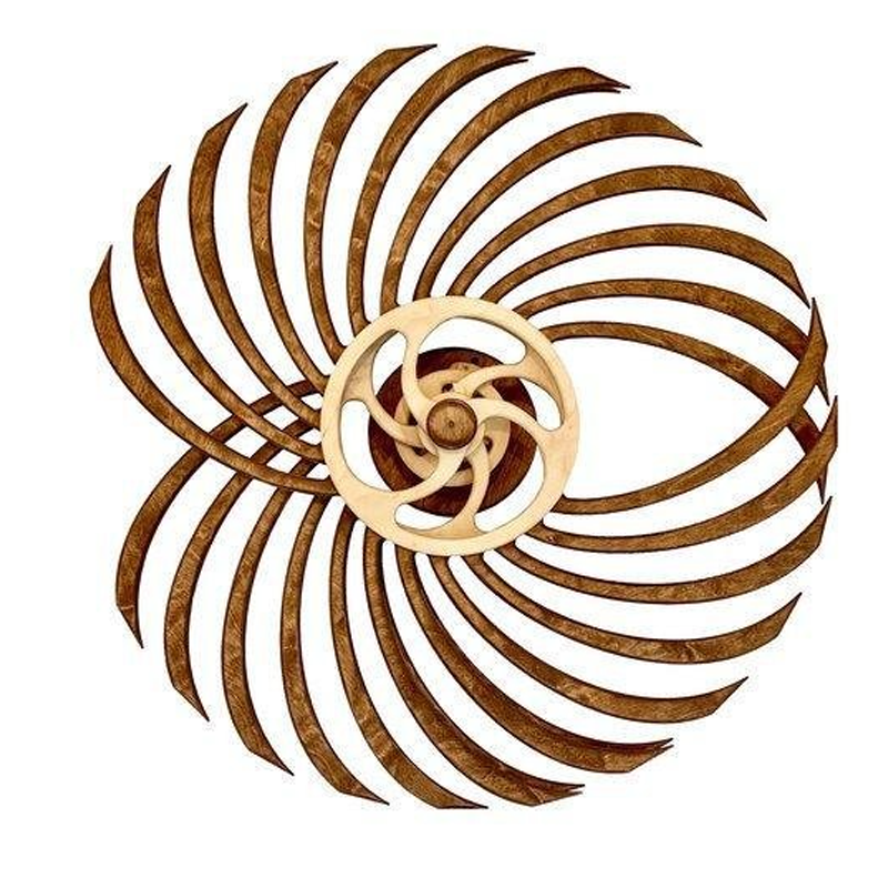 Handmade Wooden Kinetic Sculpture - Winding Spring Mechanism, 580g, view 9