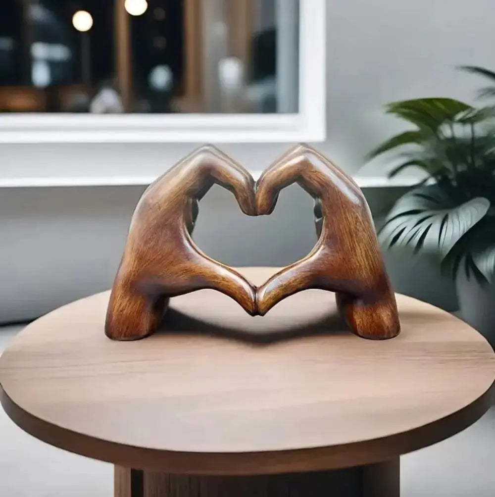 Handcrafted Wooden Heart Sculpture - Natural Wood, 20 x 12 x 6 cm, view 2