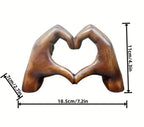 Handcrafted Wooden Heart Sculpture - Natural Wood, 20 x 12 x 6 cm, view 5