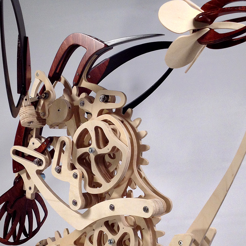 Wood Kinetic Hummingbird Sculpture - 30x23x5cm, 400g, view 6