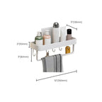 Contemporary Bathroom Accessory Set Metal Bath Shelf - White, Rust Resistant, view 28