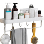 Contemporary Bathroom Accessory Set Metal Bath Shelf - White, Rust Resistant, view 4