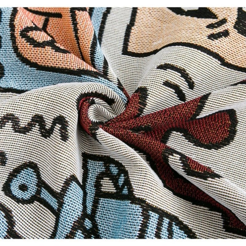 Keith Haring Jigsaw Throw Blanket - Polyester Cotton, Jacquard Woven