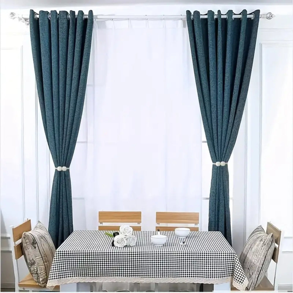 Magnetic Pearl Curtain Tie Back Set - Faux Pearl, 18" Length, 2pcs, view 4