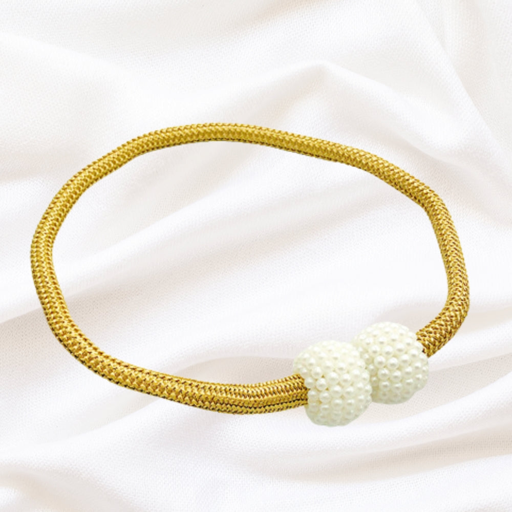 Magnetic Pearl Curtain Tie Back Set - Faux Pearl, 18" Length, 2pcs, view 5