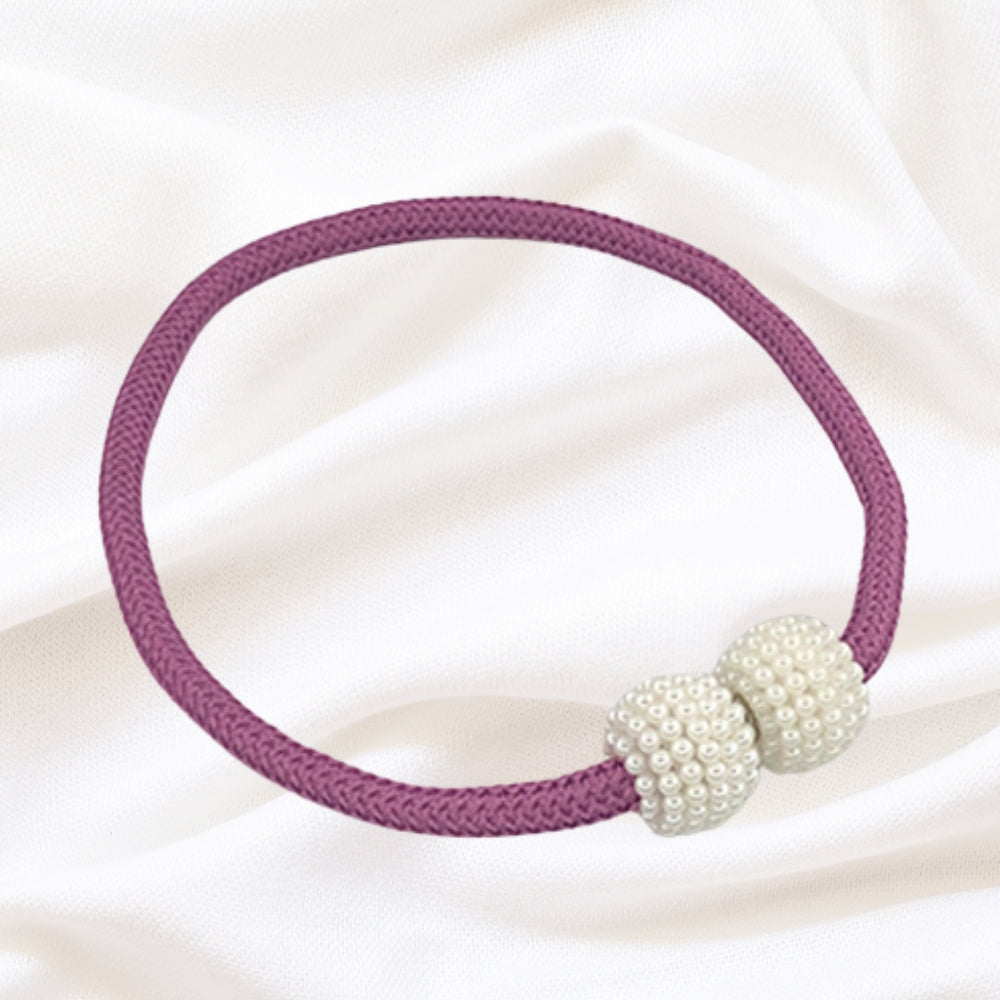 Magnetic Pearl Curtain Tie Back Set - Faux Pearl, 18" Length, 2pcs, view 6