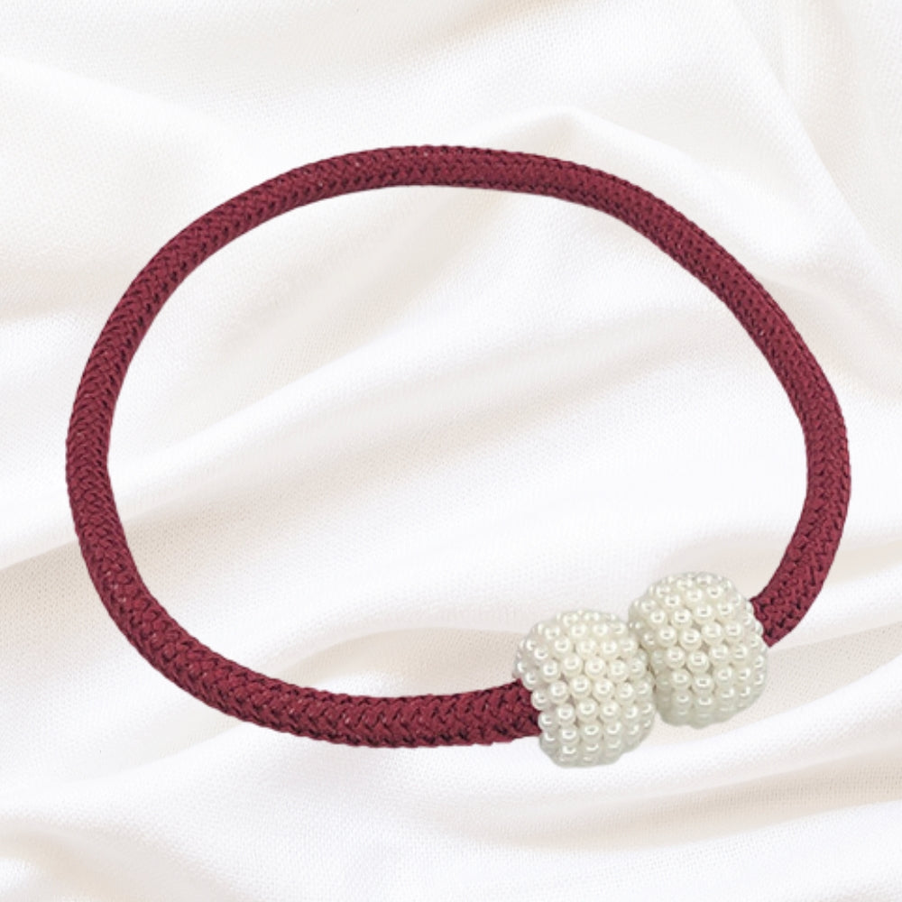 Magnetic Pearl Curtain Tie Back Set - Faux Pearl, 18" Length, 2pcs, view 8