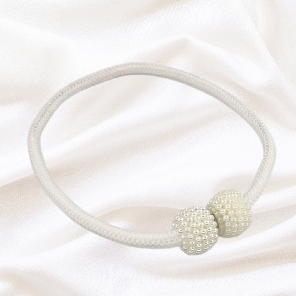 Magnetic Pearl Curtain Tie Back Set - Faux Pearl, 18" Length, 2pcs
