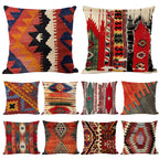 Boho Mandala Print Throw Pillow Case for Sofa - Flax, 45x45 cm, Multi-coloured, view 10