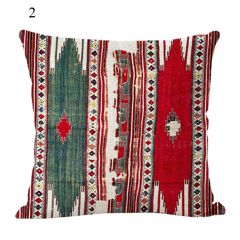 Boho Mandala Print Throw Pillow Case for Sofa - Flax, 45x45 cm, Multi-coloured, view 12