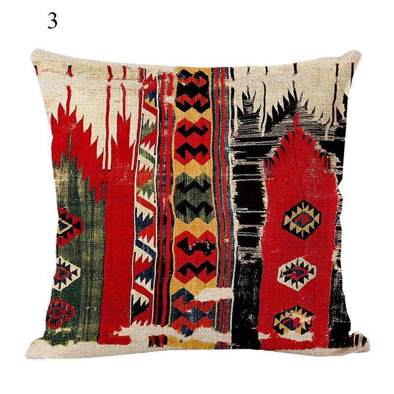 Boho Mandala Print Throw Pillow Case for Sofa - Flax, 45x45 cm, Multi-coloured, view 13
