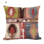 Boho Mandala Print Throw Pillow Case for Sofa - Flax, 45x45 cm, Multi-coloured, view 14