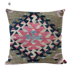Boho Mandala Print Throw Pillow Case for Sofa - Flax, 45x45 cm, Multi-coloured, view 16