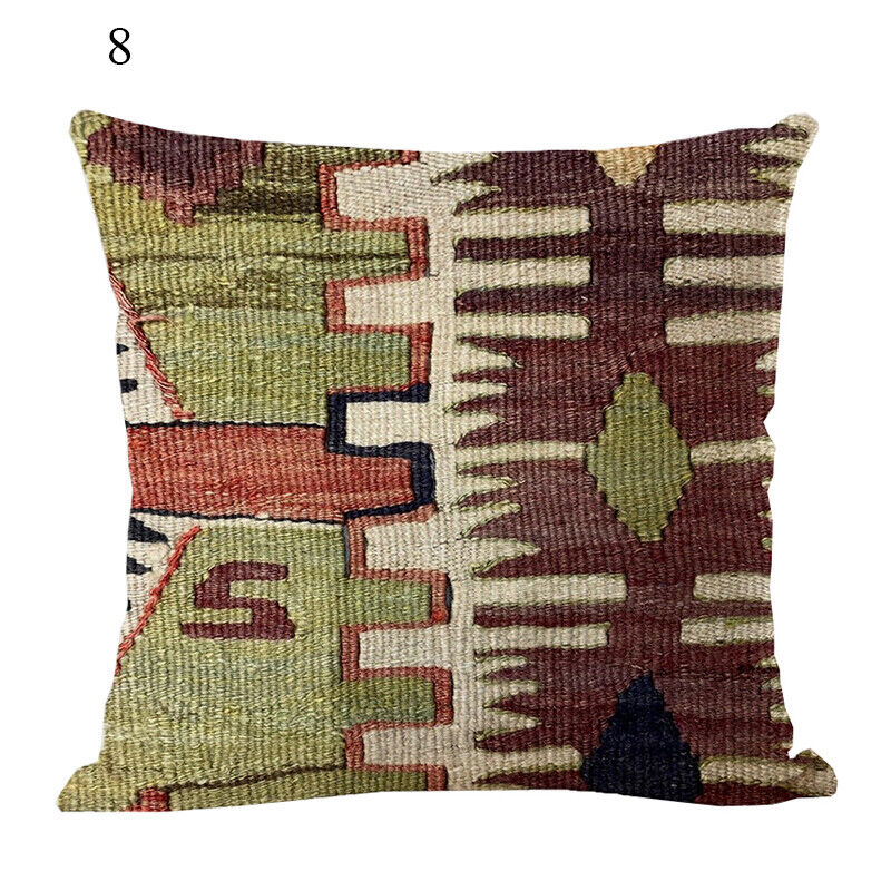 Boho Mandala Print Throw Pillow Case for Sofa - Flax, 45x45 cm, Multi-coloured, view 18