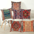 Boho Mandala Print Throw Pillow Case for Sofa - Flax, 45x45 cm, Multi-coloured, view 2