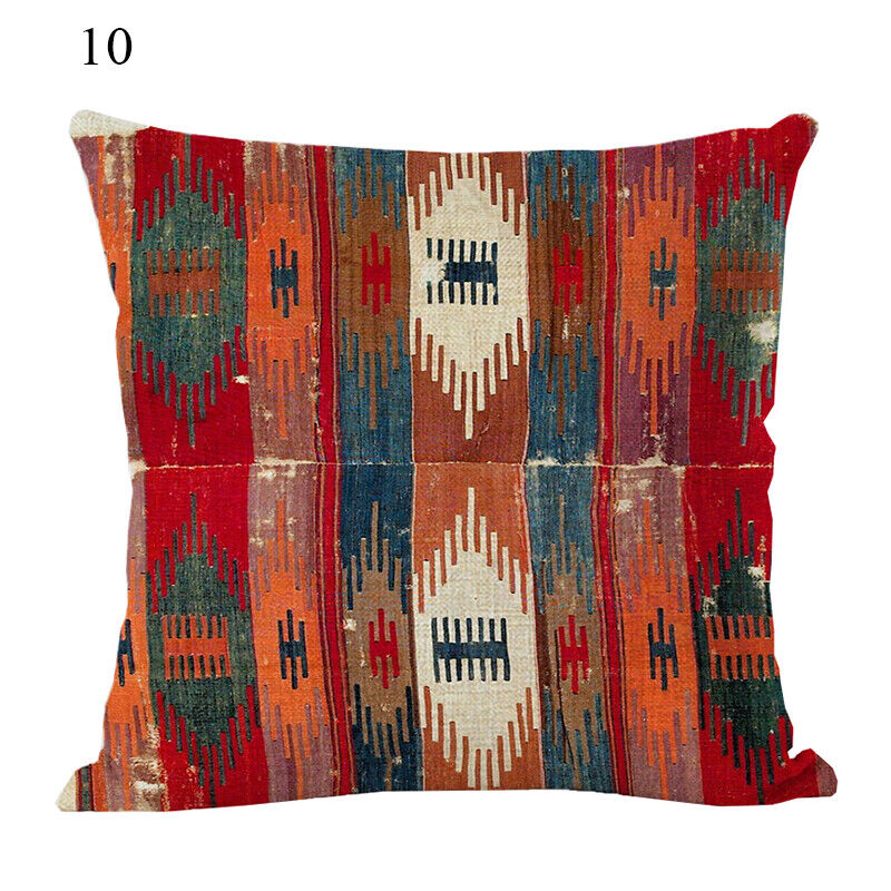 Boho Mandala Print Throw Pillow Case for Sofa - Flax, 45x45 cm, Multi-coloured, view 20