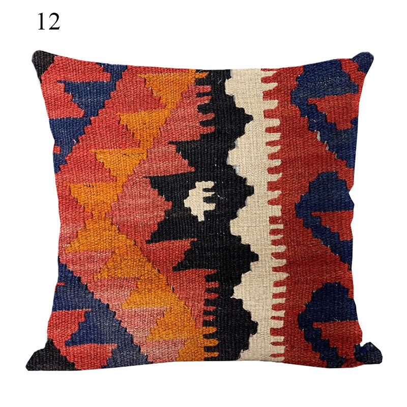 Boho Mandala Print Throw Pillow Case for Sofa - Flax, 45x45 cm, Multi-coloured, view 22