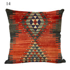 Boho Mandala Print Throw Pillow Case for Sofa - Flax, 45x45 cm, Multi-coloured, view 24