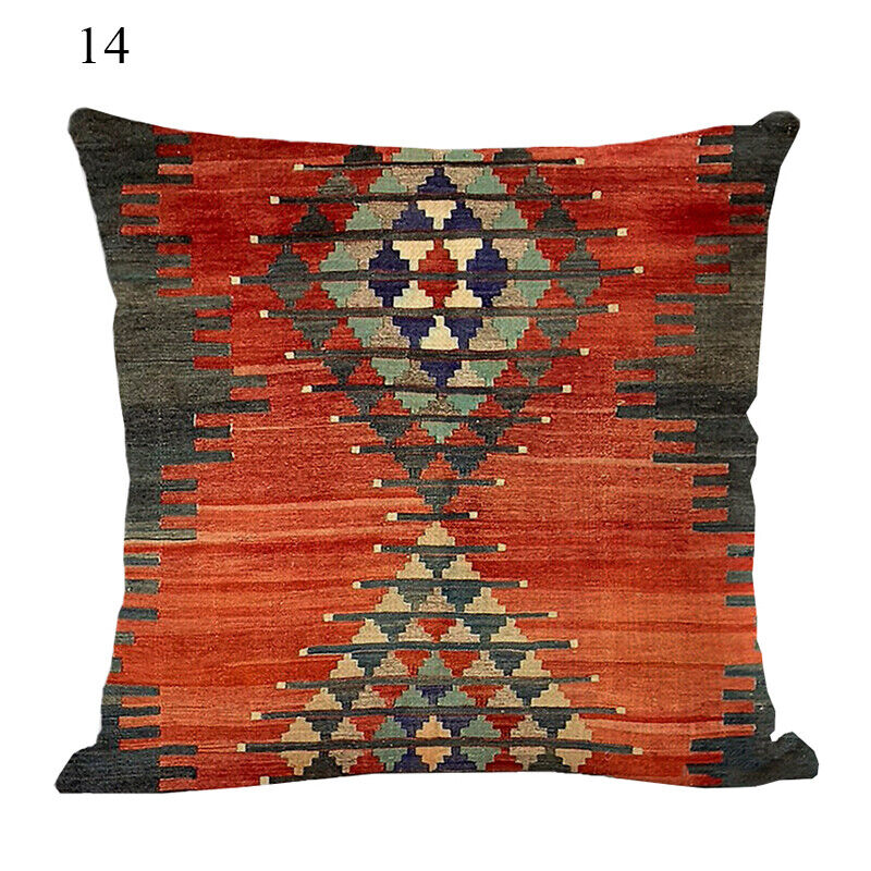 Boho Mandala Print Throw Pillow Case for Sofa - Flax, 45x45 cm, Multi-coloured, view 24