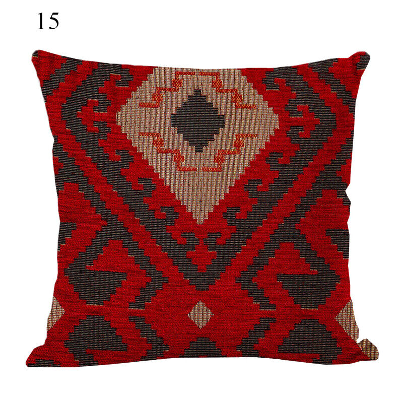 Boho Mandala Print Throw Pillow Case for Sofa - Flax, 45x45 cm, Multi-coloured, view 25