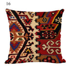 Boho Mandala Print Throw Pillow Case for Sofa - Flax, 45x45 cm, Multi-coloured, view 26