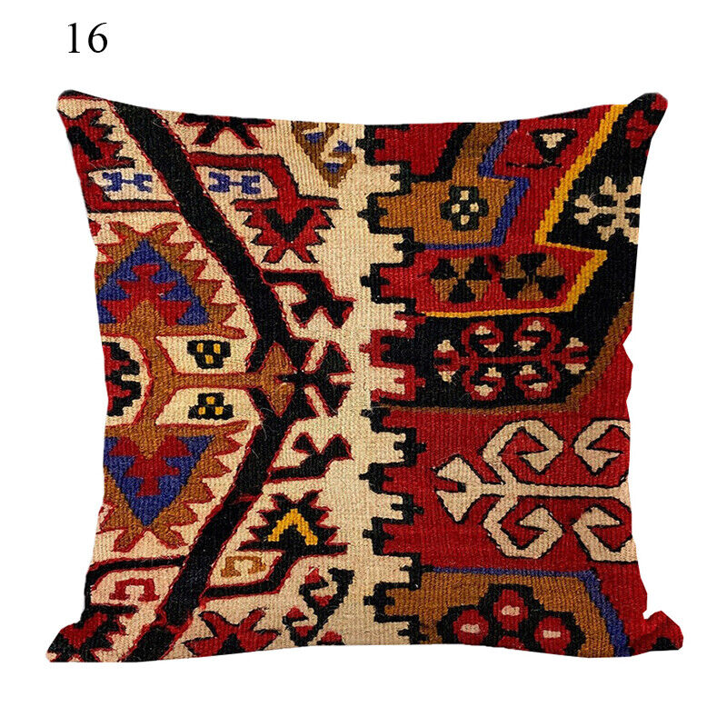 Boho Mandala Print Throw Pillow Case for Sofa - Flax, 45x45 cm, Multi-coloured, view 26
