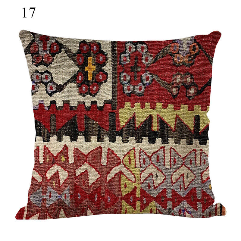 Boho Mandala Print Throw Pillow Case for Sofa - Flax, 45x45 cm, Multi-coloured, view 27