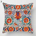 Boho Mandala Print Throw Pillow Case for Sofa - Flax, 45x45 cm, Multi-coloured, view 33