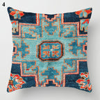Boho Mandala Print Throw Pillow Case for Sofa - Flax, 45x45 cm, Multi-coloured, view 34