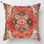 Boho Mandala Print Throw Pillow Case for Sofa - Flax, 45x45 cm, Multi-coloured, view 36