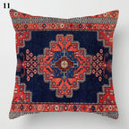 Boho Mandala Print Throw Pillow Case for Sofa - Flax, 45x45 cm, Multi-coloured, view 41