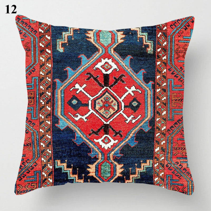 Boho Mandala Print Throw Pillow Case for Sofa - Flax, 45x45 cm, Multi-coloured, view 42
