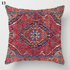 Boho Mandala Print Throw Pillow Case for Sofa - Flax, 45x45 cm, Multi-coloured, view 43