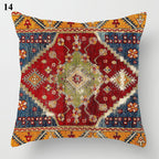 Boho Mandala Print Throw Pillow Case for Sofa - Flax, 45x45 cm, Multi-coloured, view 44