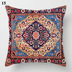 Boho Mandala Print Throw Pillow Case for Sofa - Flax, 45x45 cm, Multi-coloured, view 45