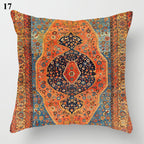 Boho Mandala Print Throw Pillow Case for Sofa - Flax, 45x45 cm, Multi-coloured, view 47