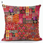 Boho Mandala Print Throw Pillow Case for Sofa - Flax, 45x45 cm, Multi-coloured, view 48