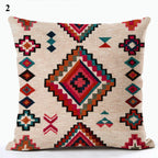 Boho Mandala Print Throw Pillow Case for Sofa - Flax, 45x45 cm, Multi-coloured, view 49